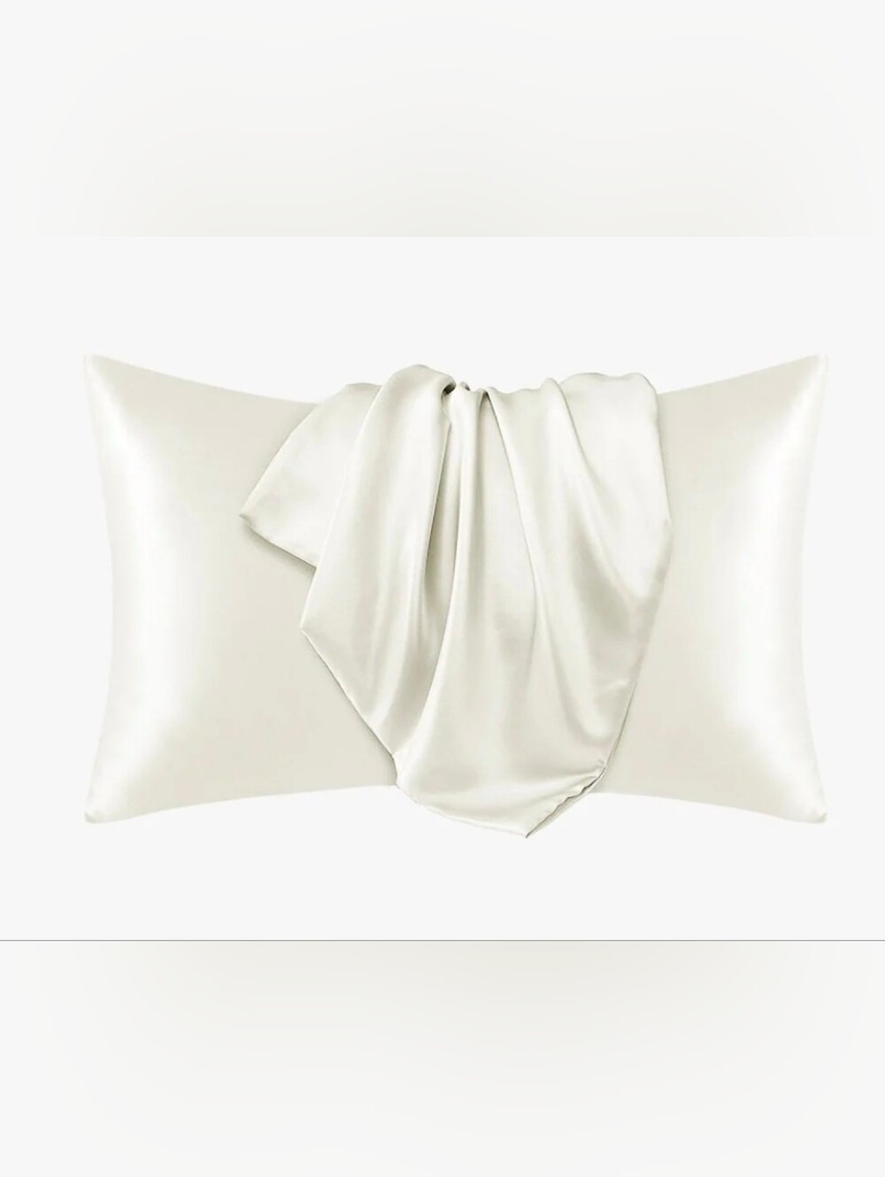 Silky Satin Pillowcase and Scarf Set - Ivory